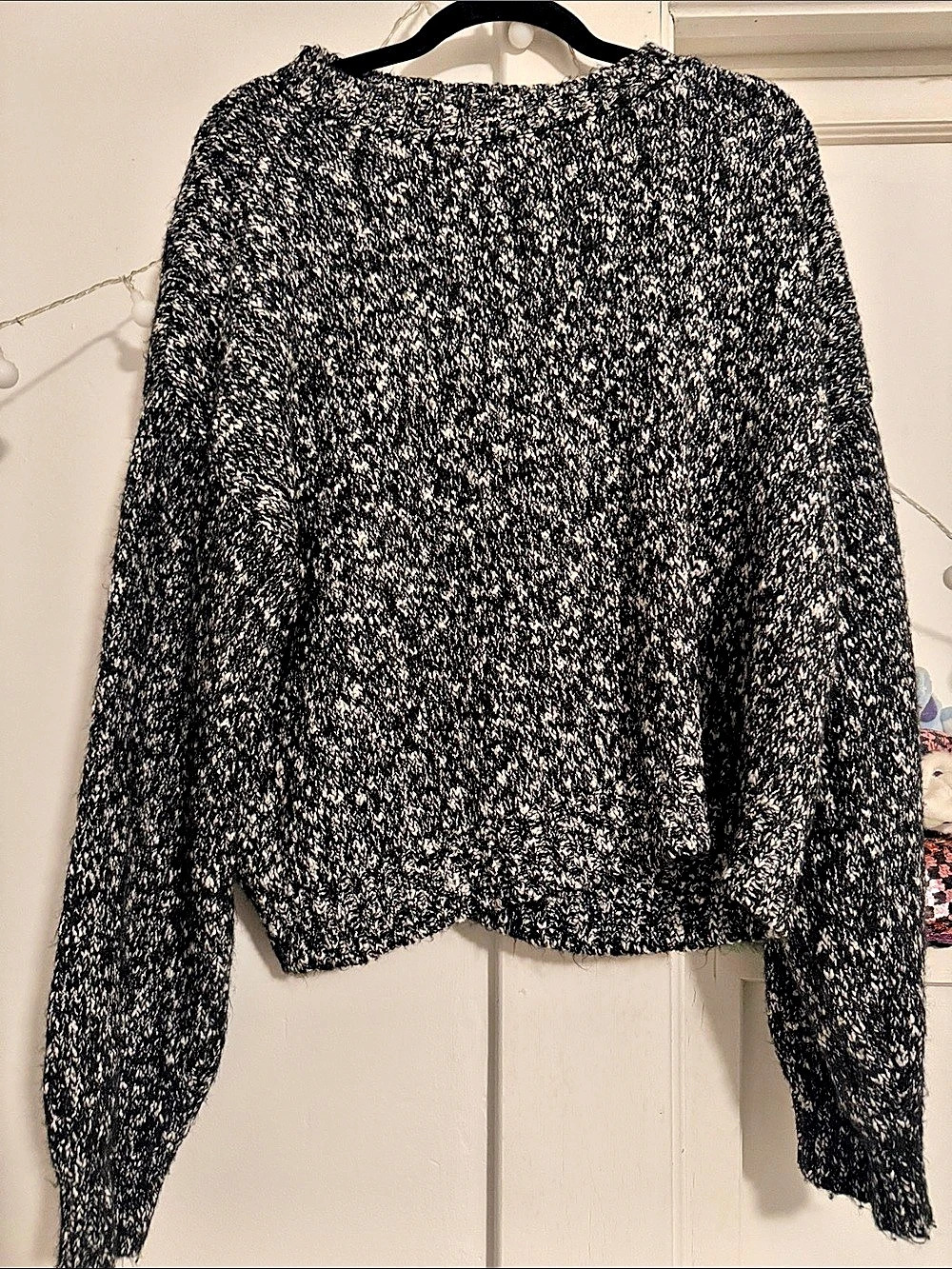 MNG Abstract Knit Sweater in Black & White XXL